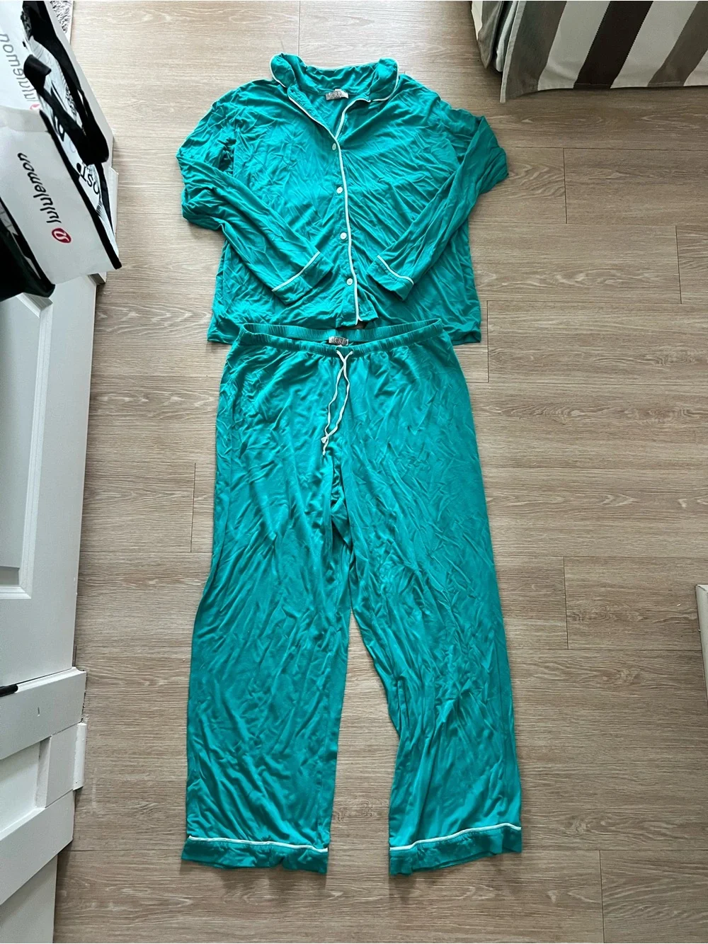 J. Crew Dream Teal Button-Up Pajama Set